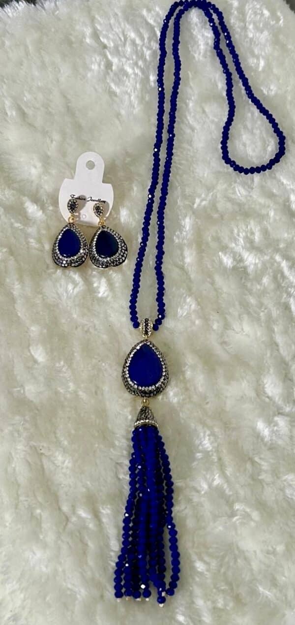 Ensemble collier de luxe cristal Bleu – Image 2