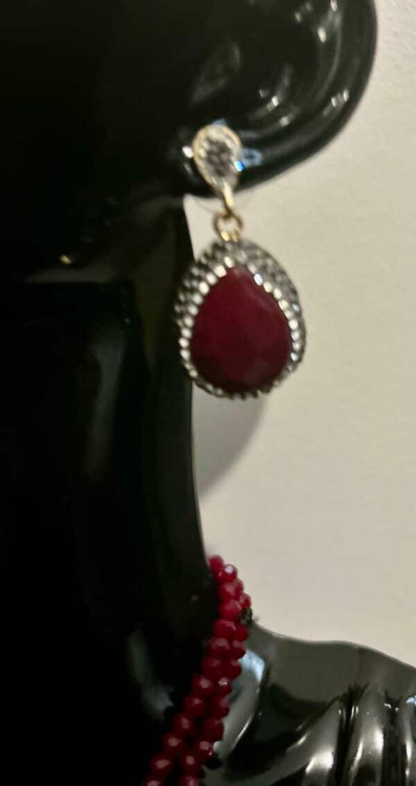 Ensemble collier de luxe cristal rouge – Image 2