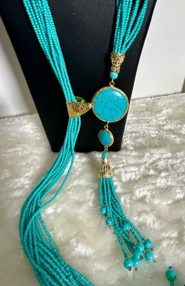 Cravache de perle fines turquoise -Elègance intemporelle – Image 2