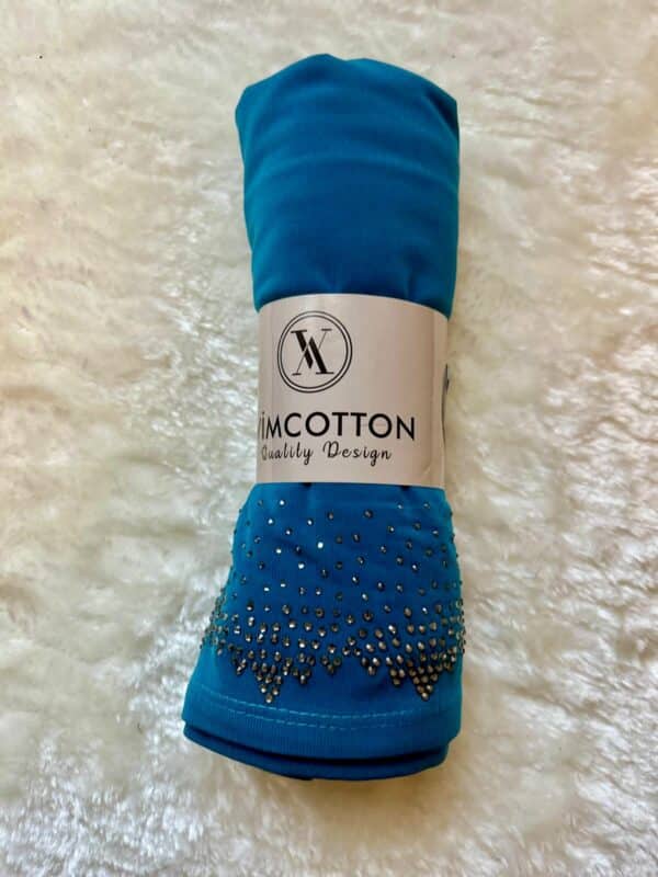 Voile Salma en pur jersey premium turquoise – Image 2
