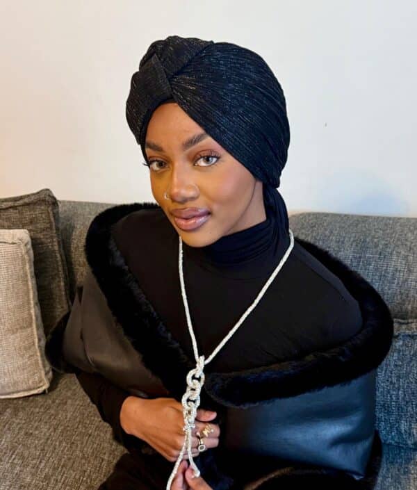Turban Amina noir- luxe & confort absolu