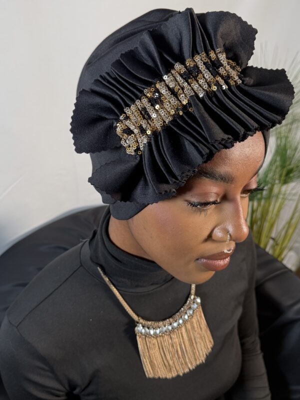 Turban prestige Aicha noir or