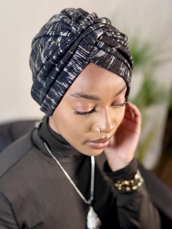 Turban prestige Fatima noir argent – Image 2
