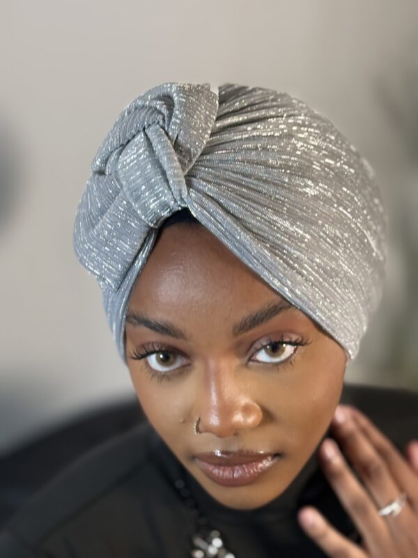 Turban Amina silver- luxe & confort absolu – Image 2