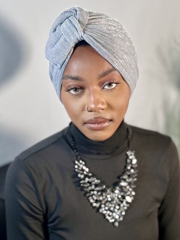 Turban Amina silver- luxe & confort absolu