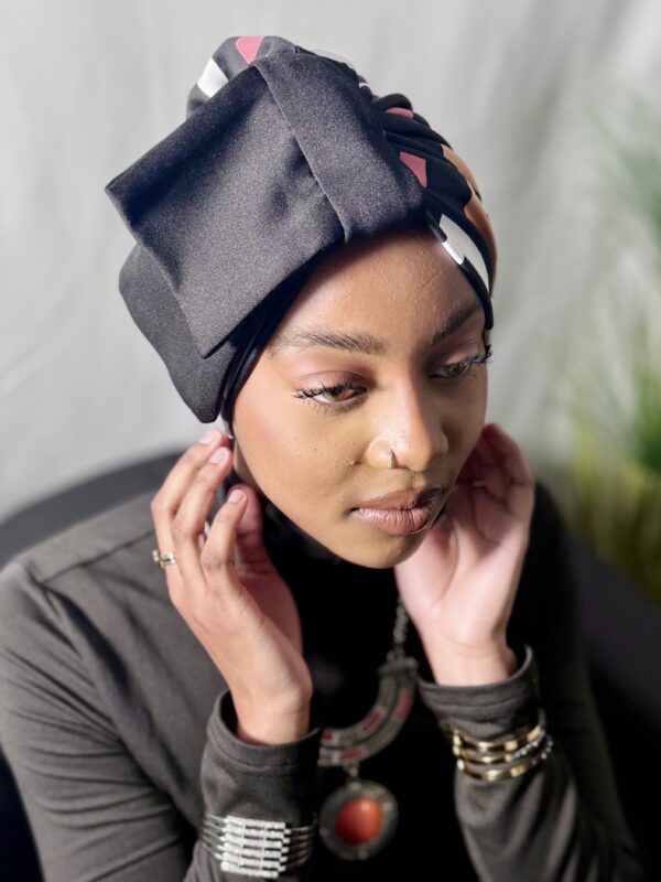 Turban prestige Rama noir imprimé – Image 2