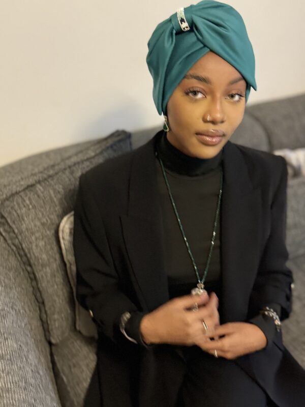 Turban prestige Nour vert émeraude