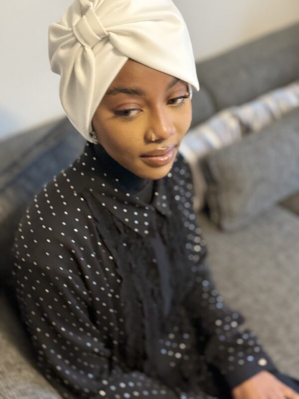 Turban prestige Nour blanc cassé – Image 2