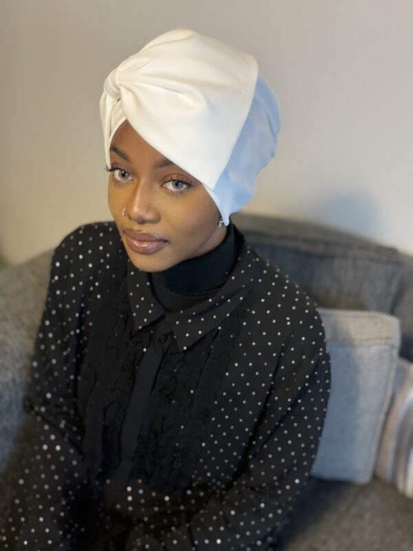 Turban prestige Nour blanc cassé – Image 4