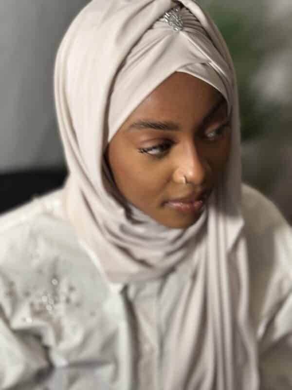Hijab voile Soukaïna beige clair