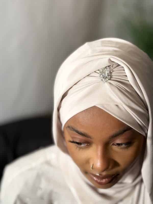 Hijab voile Soukaïna beige clair – Image 3