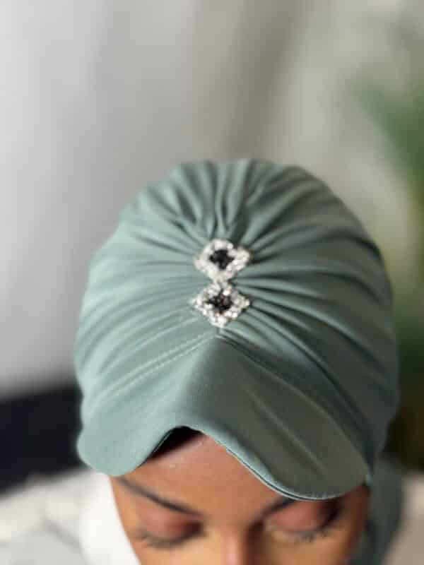 Casquette-Hijab Léna vert d'eau – Image 3