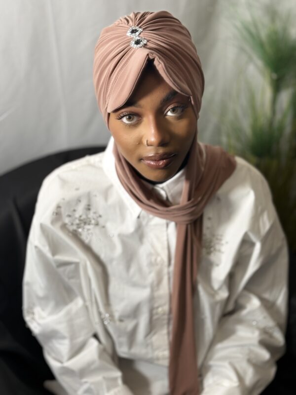 Casquette-hijab Léna abricot – Image 2