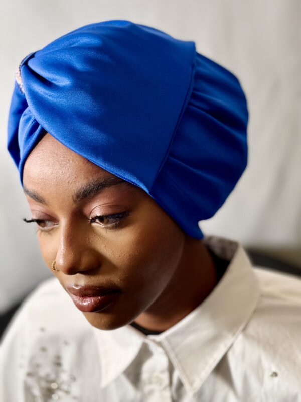 Turban prestige Nour bleu roi – Image 2