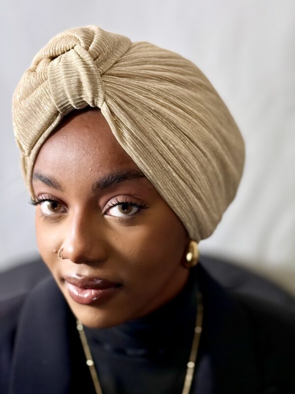 Turban Amina Gold – Luxe & Confort Absolu – Image 2