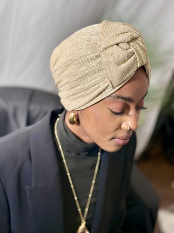 Turban Amina Gold – Luxe & Confort Absolu – Image 3