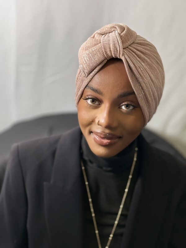 Turban Amina rose gold-luxe & confort absolu – Image 2
