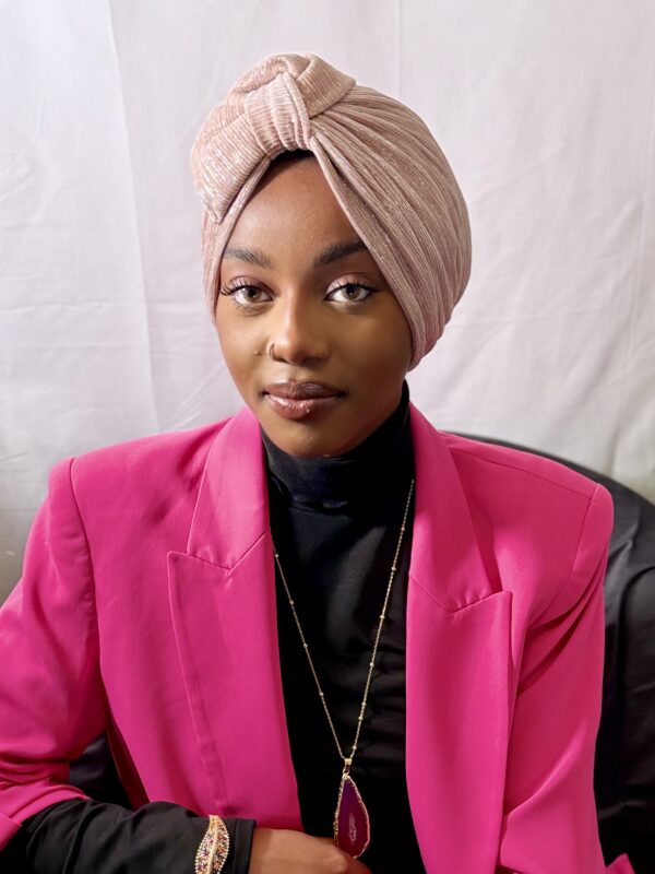 Turban Amina rose gold-luxe & confort absolu