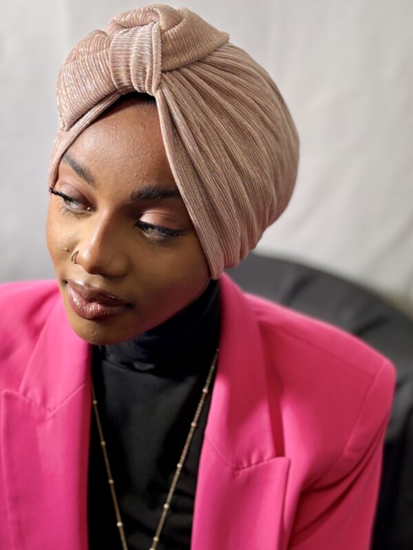 Turban Amina rose gold-luxe & confort absolu – Image 4