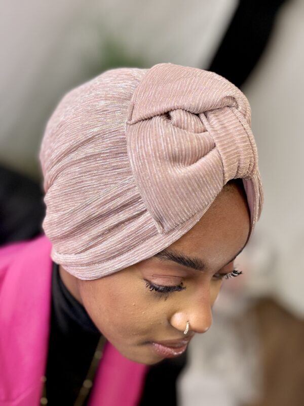 Turban Amina rose gold-luxe & confort absolu – Image 3