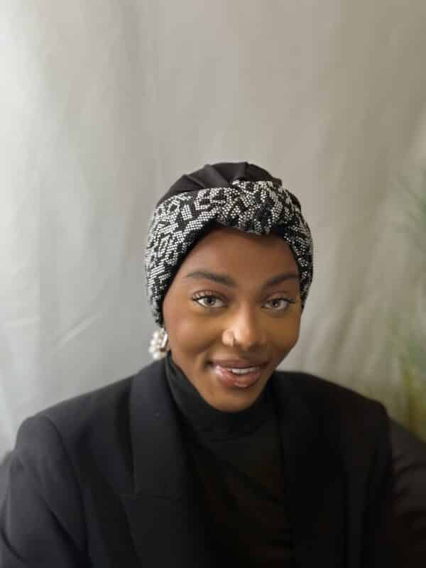 Turban Sonia noir - strass fins – Image 2
