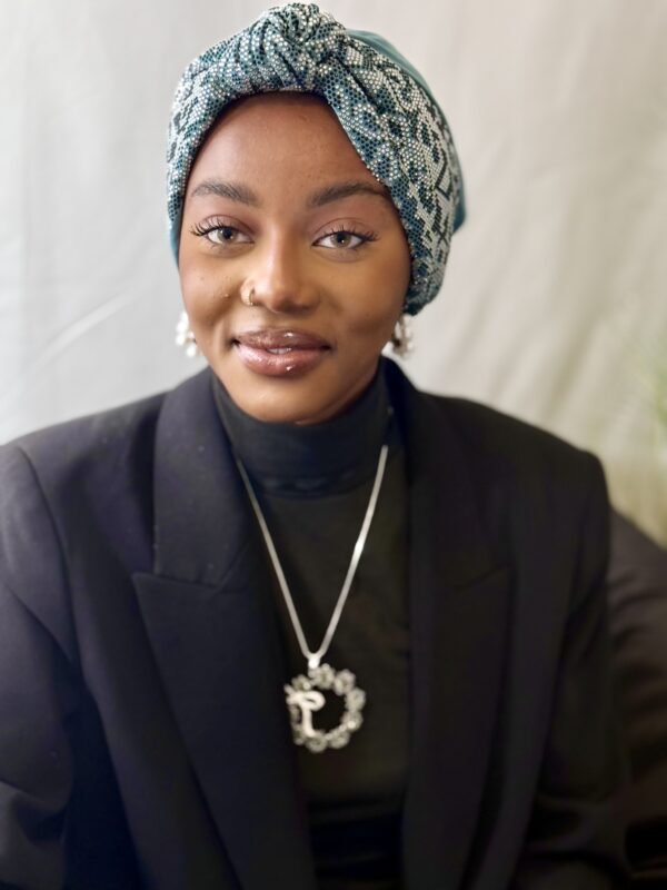 Turban Sonia vert d'eau strass fins – Image 2