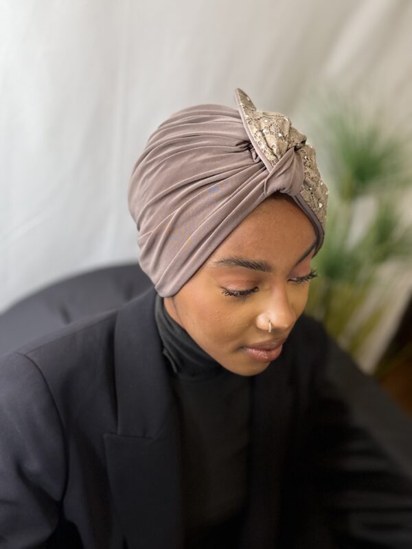 Turban Anita beige strass – Image 3