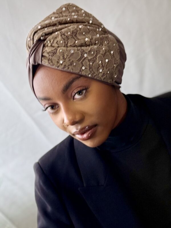 Turban Anita beige strass