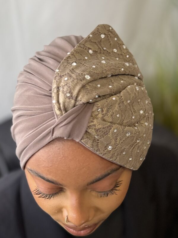 Turban Anita beige strass – Image 2