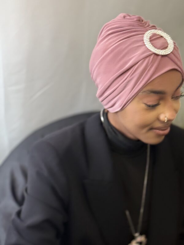 Turban Eve rose boucle argent – Image 2