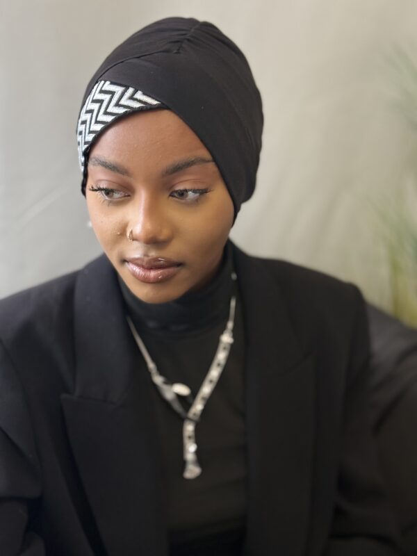 Turban Zakia bleu de nuit – Image 3