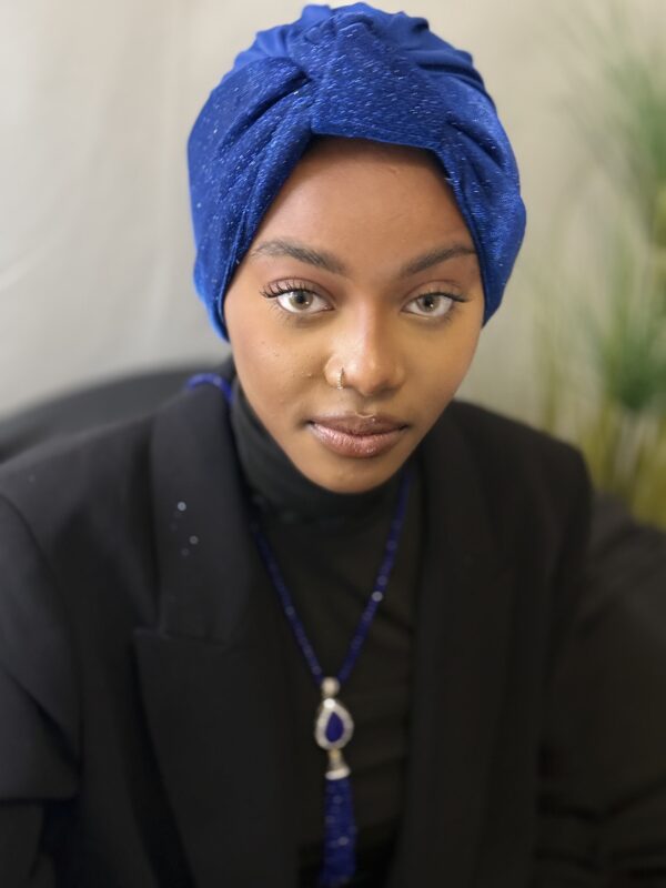 Turban Samira bleu roi