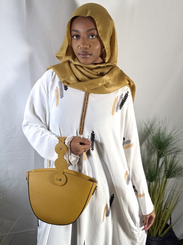 Sac Mya en cuir véritable cuir jaune moutarde – Image 3
