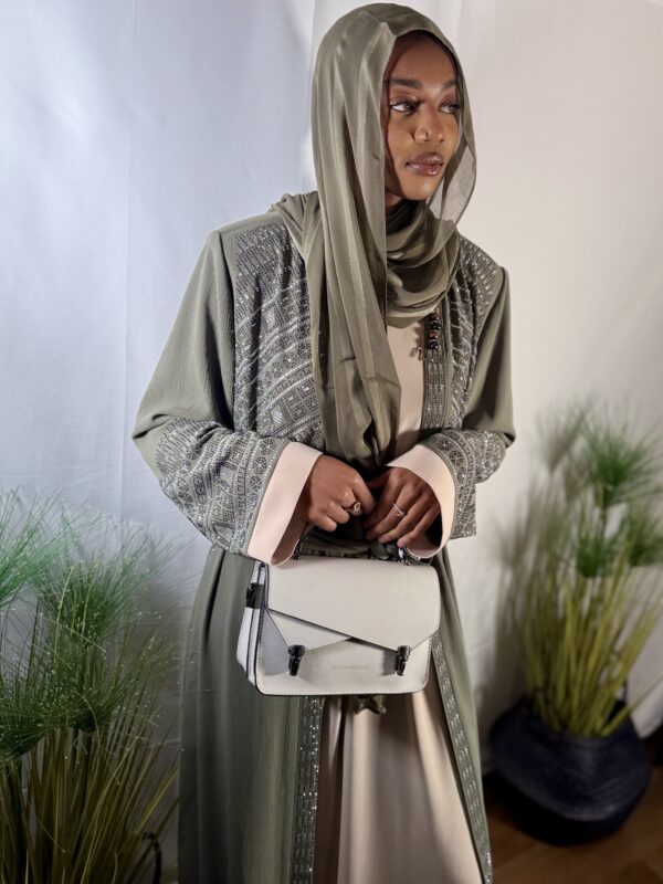 Sac Cartable Lina gris cendre véritable cuir – Image 3