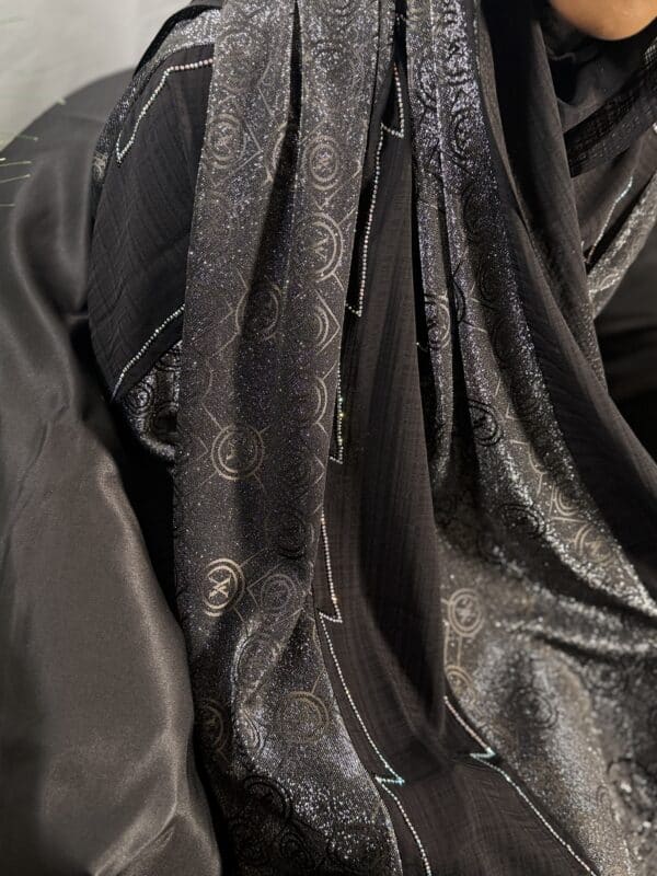 Voile Nour bicolore gris métal noir – Image 3