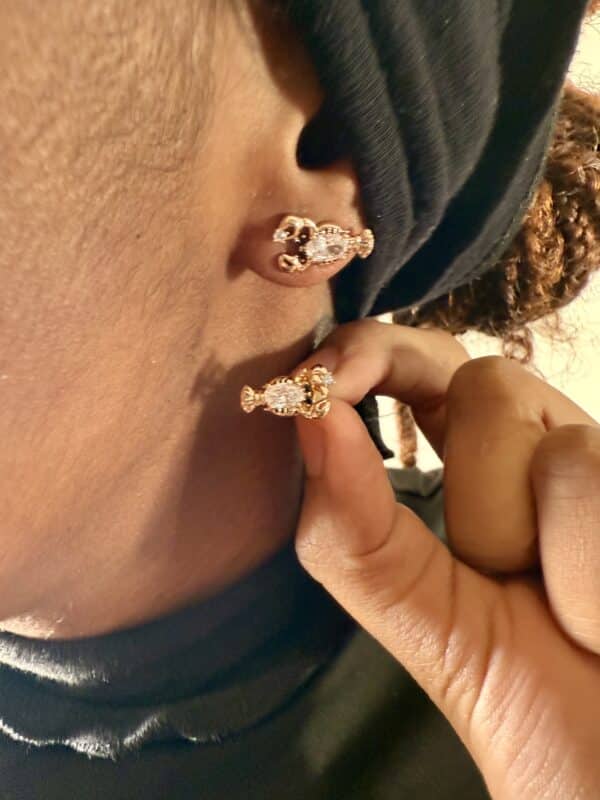 Boucles or et strass-stainless-steel