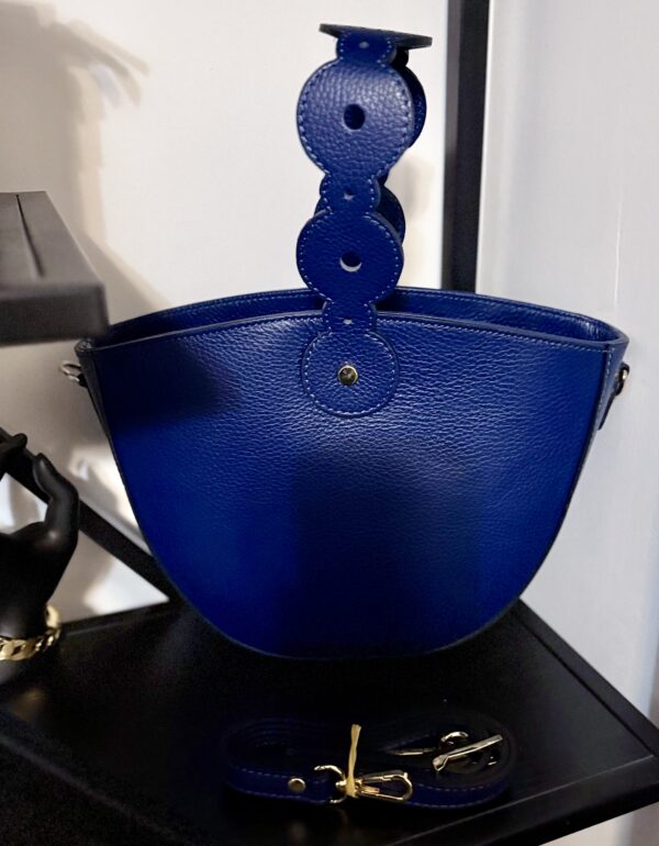 Sac bleu de nuit véritable cuir