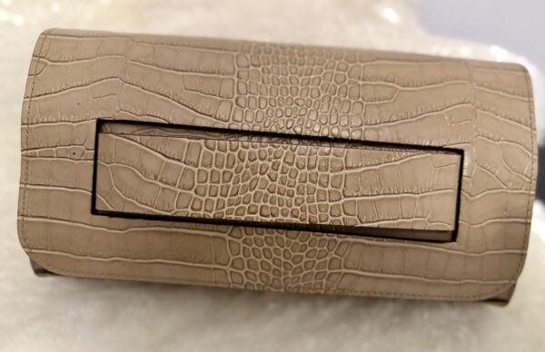 Pochette kya beige croco véritable cuir – Image 3