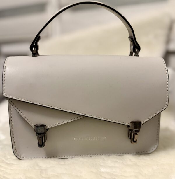 Sac Cartable Lina gris cendre véritable cuir