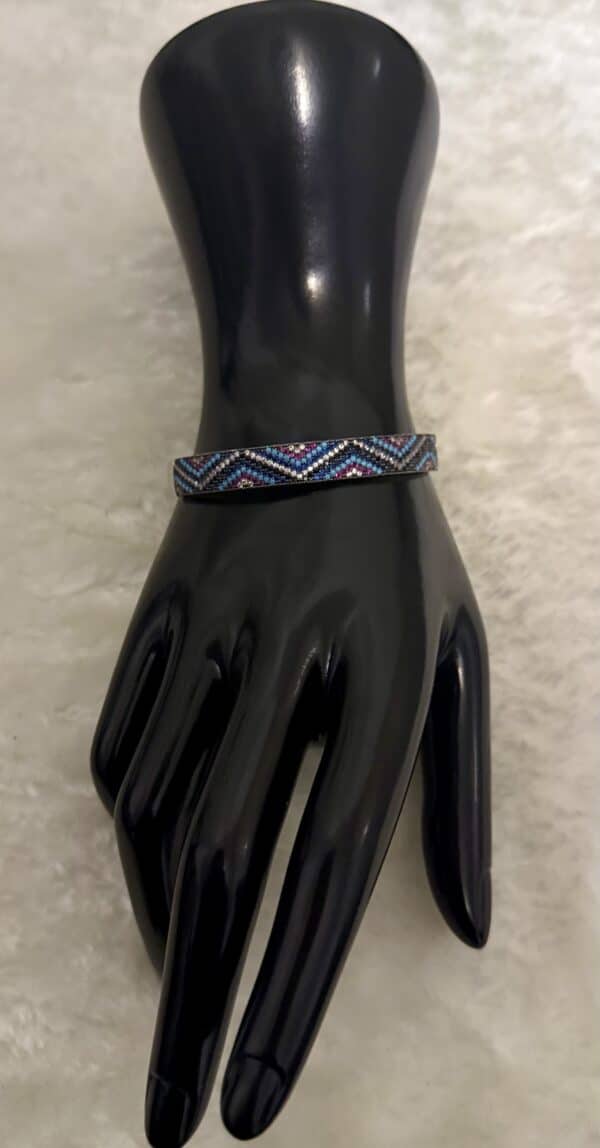 Bracelet argent et pierre de cristal bleu - stainless steel – Image 2