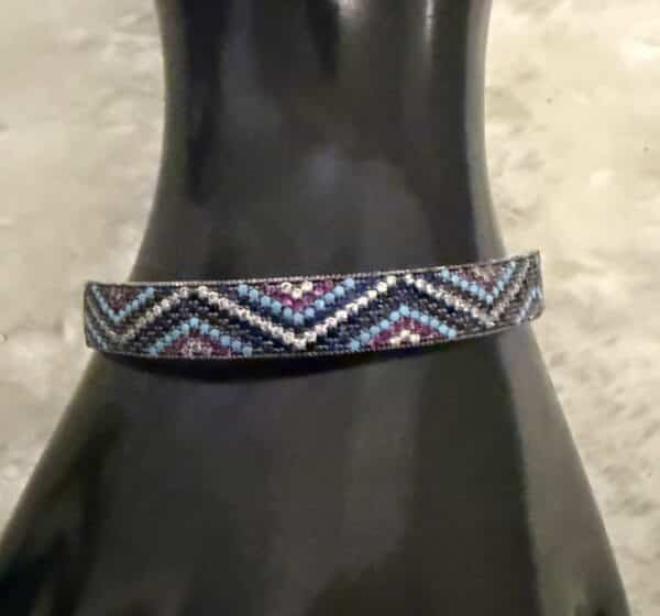 Bracelet argent et pierre de cristal bleu - stainless steel