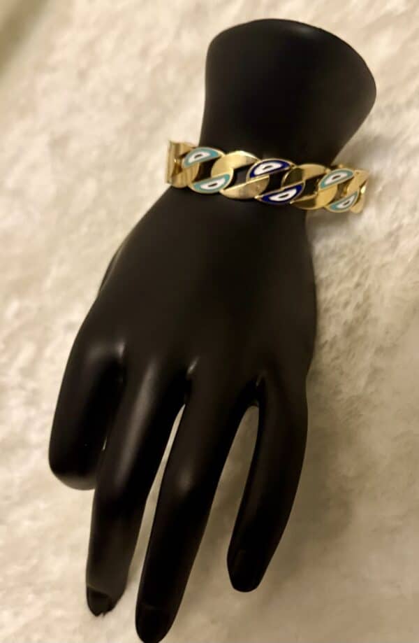 Bracelet - résine verte et bleu - stainless steel – Image 2
