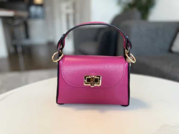 Sac rose fuchsia véritable cuir
