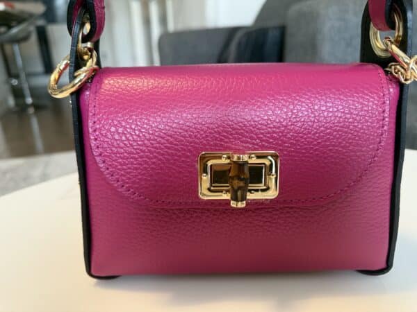 Sac rose fuchsia véritable cuir – Image 3
