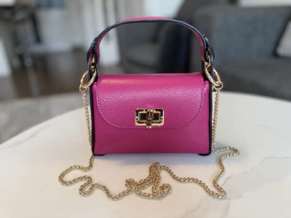 Sac rose fuchsia véritable cuir – Image 2