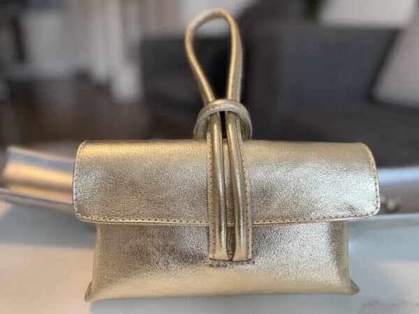 Pochette dorée véritable cuir – Image 4