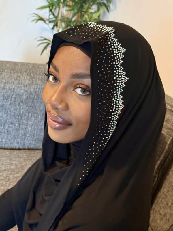 Voile Salma en pur jersey premium noir