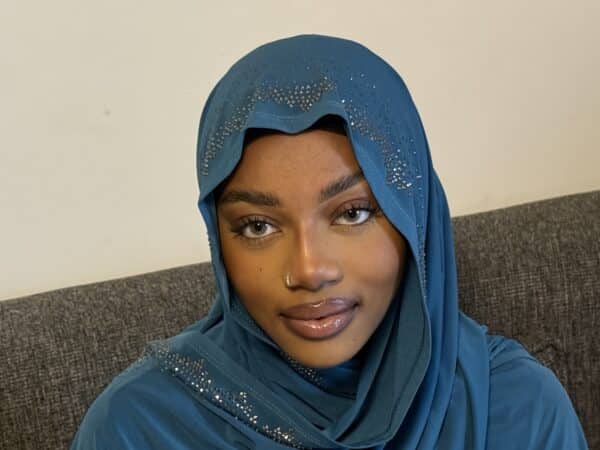 Voile Salma en pur jersey premium turquoise – Image 4