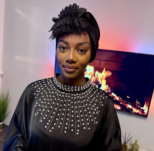 Robe Abaya satinée Nafissa noire – Image 4