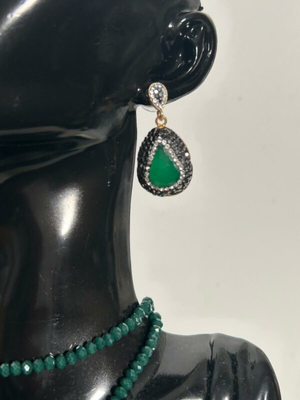 Ensemble collier de luxe cristal de luxe vert – Image 3